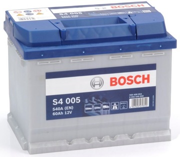 Akumulator BOSCH S4 60Ah 540A prawy plus 0092S4005