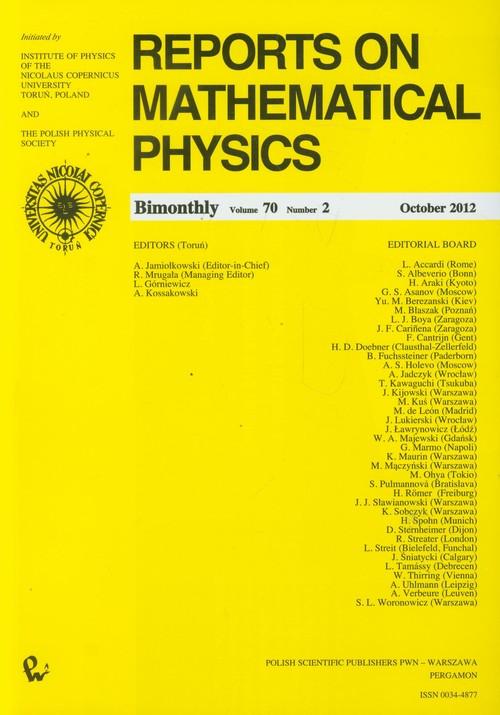 

Reports on Mathematical Physics 70/2