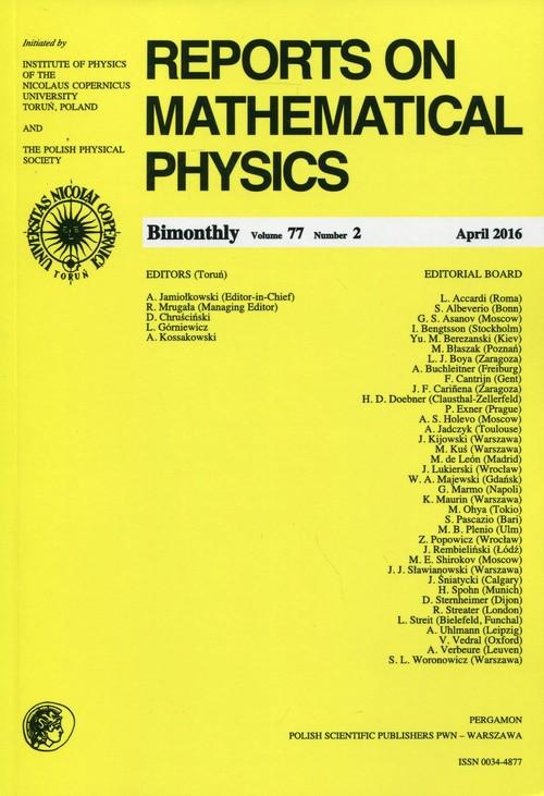 

Reports on Mathematical Physics 77/2016 Pergamon