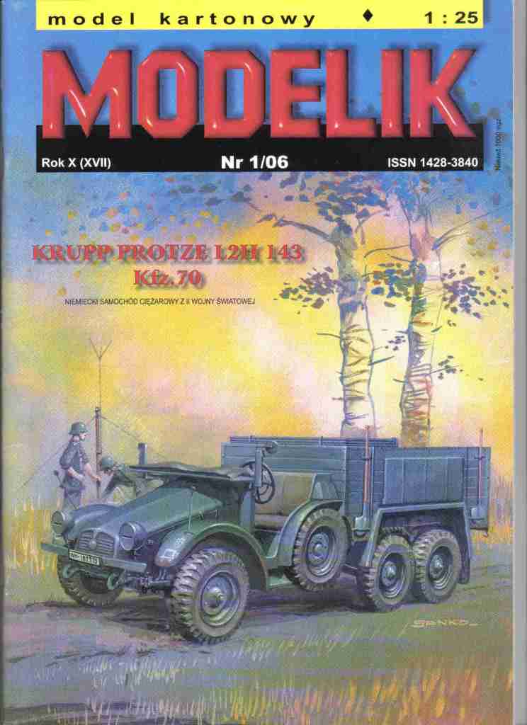 Modelik č. 1/06 Krupp Protze L2H 143 (Kfz.70)