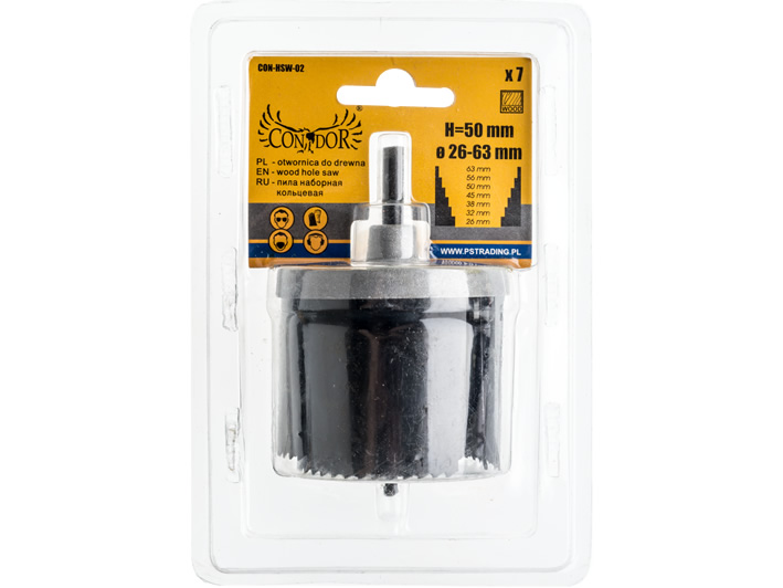 

Otwornica do drewna 26-63mm h=50mm Condor