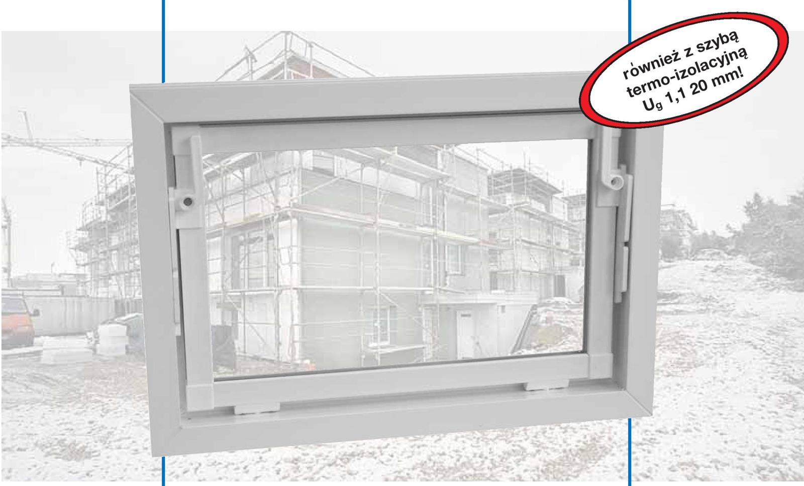 OKNO GOSPODARCZE PLUS INWENTARSKIE BRĄZOWE 80x60 Wysokość okna 600 mm