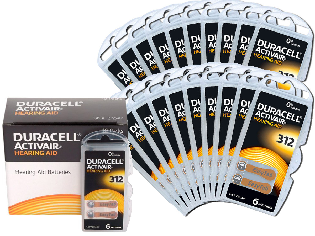 

Duracell 120szt Baterie Słuchowe 312 PR41 347 Acti