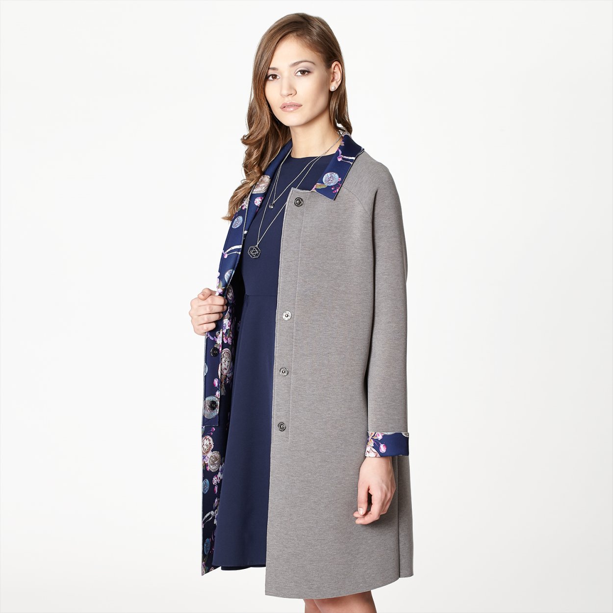 lucky1616 Krásný Elegantní Komfortní Kabát Kabátek 40-42 L-XL