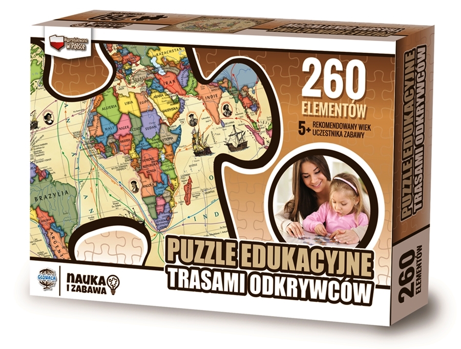 

Puzzle Edukacyjne Trasami Odkrywców 260 El 60x40cm