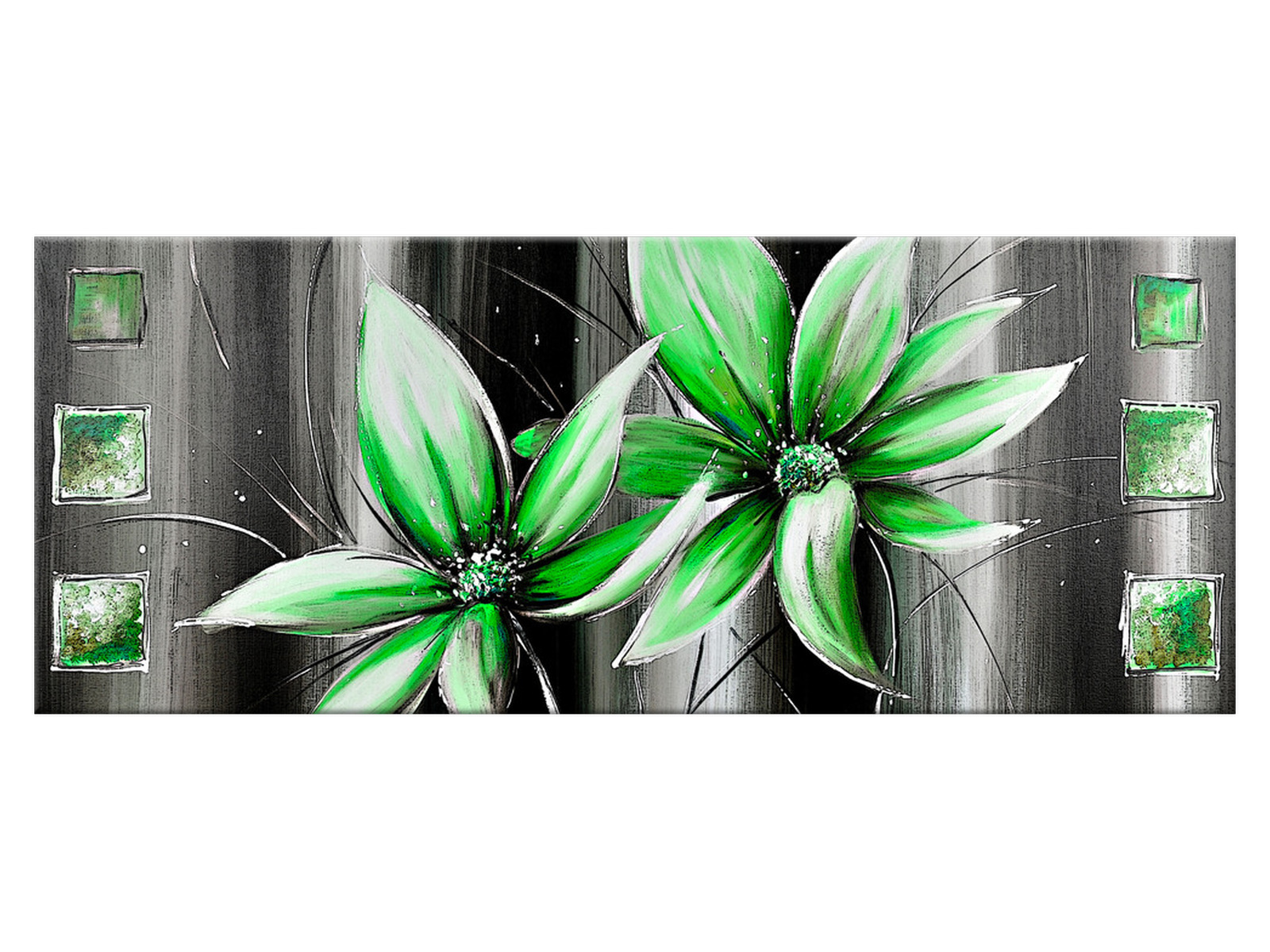 

Obraz Kwiaty na zielono 100x40 2357A_1I do salonu