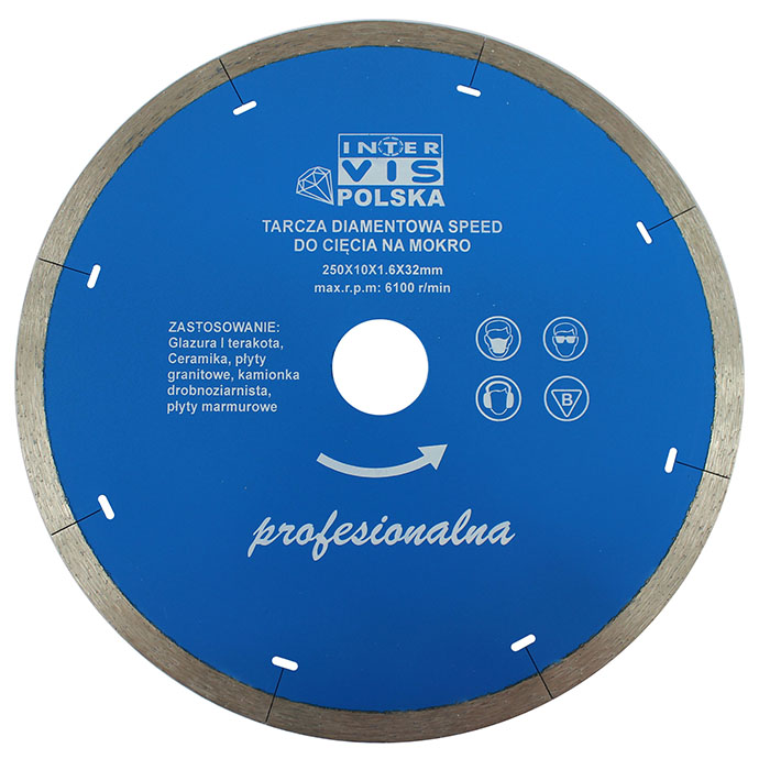 

Tarcza Diamentowa 250x32/25,4mm do Glazury Speed