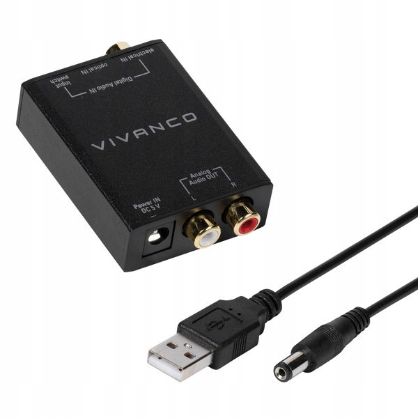 

Konwerter Audio Toslink/Coaxial na 2xCinch Vivanco