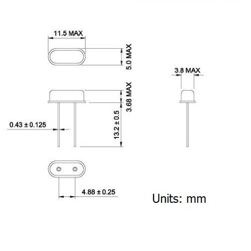 Rezonator kwarcowy kwarc 4 MHz niski THT-4 sztuki Producent Inna