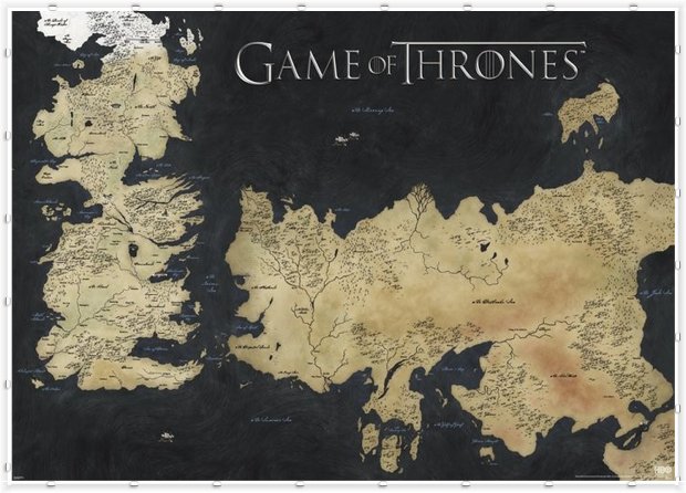 Gra O Tron Mapa Westeros I Essos - Plakat 140x100 7005494063 - Allegro.pl