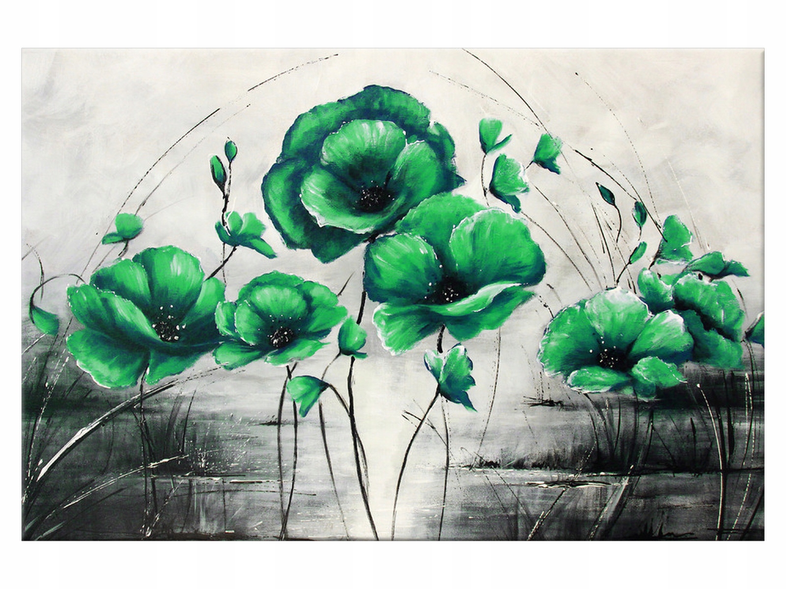 

Obraz na płótnie Malarstwo Limonkowe maki 60x40