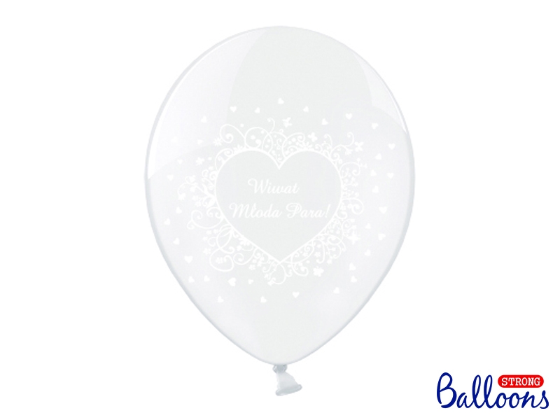 

Balon biały Wiwat młoda para wesele ślub 30 cm