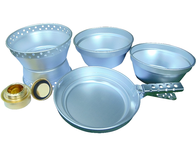 Lihová vařička s nádobím Fox Outdoor, sada z hliníku, 600 g