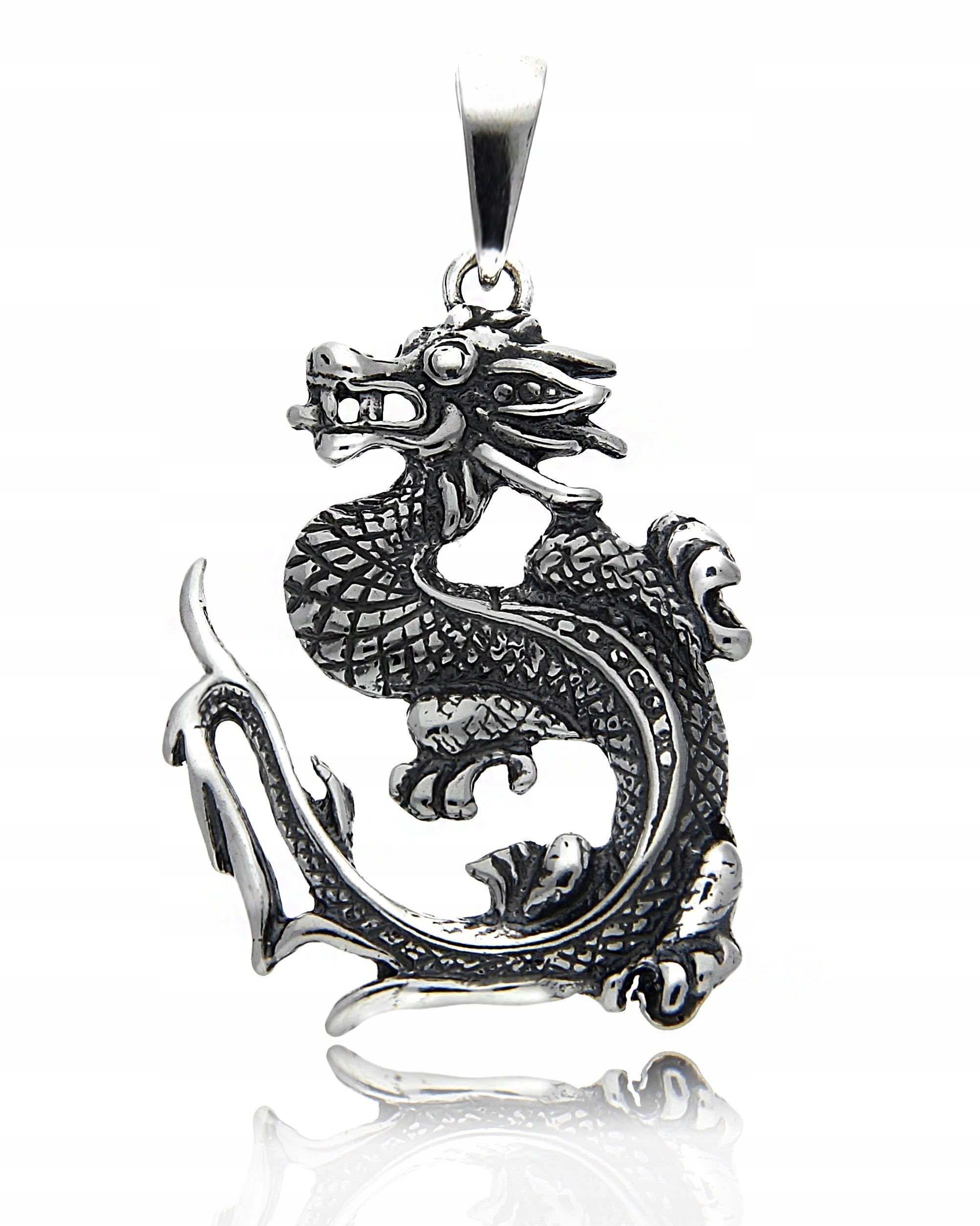 Stříbrný Přívěsek Přívěsek Stříbro 925 Talisman Amulet Drak