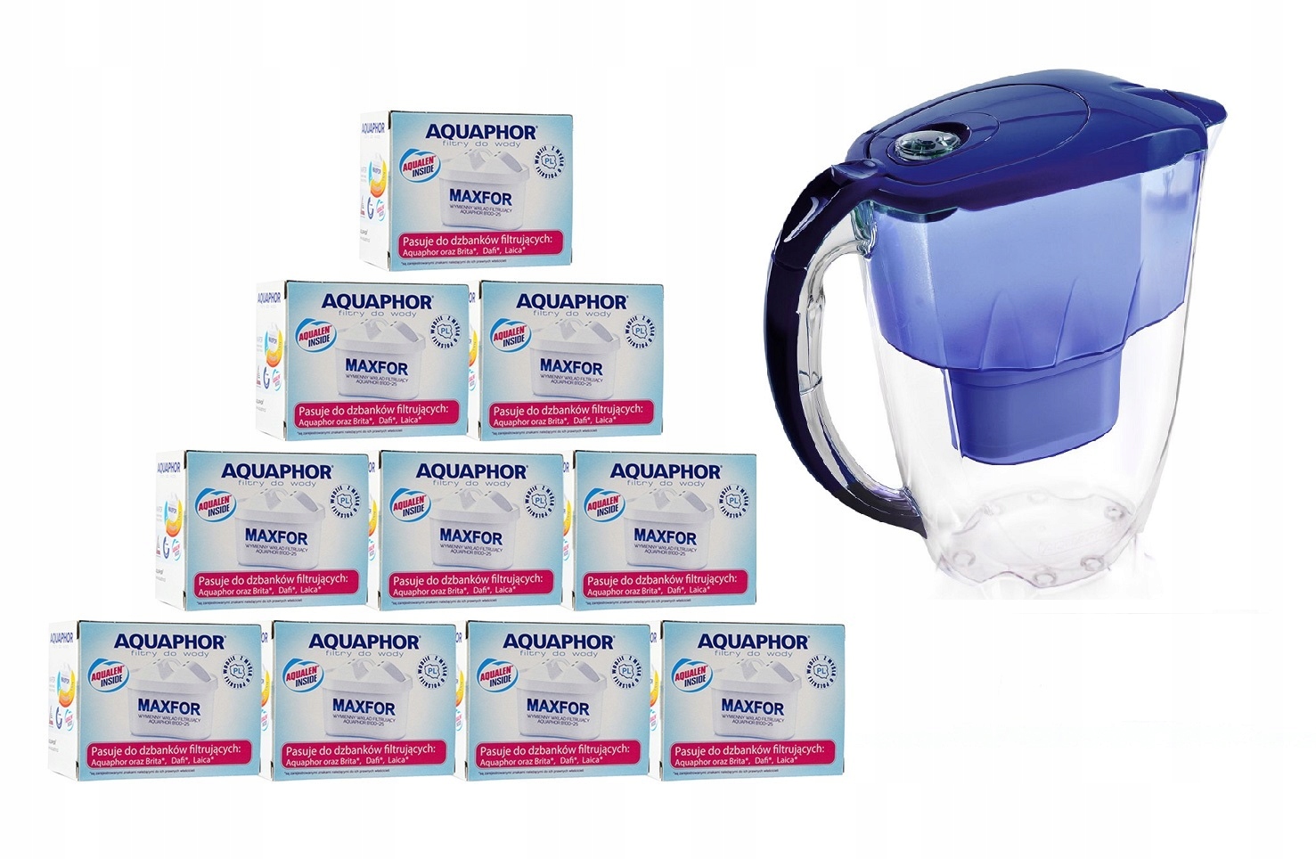 

Filtr Maxfor Brita Maxtra 10 Sztuk +dzbanek Jasper
