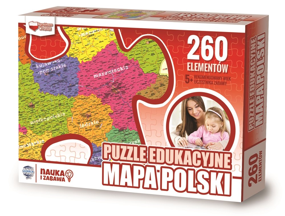 

Puzzle Edukacyjne Mapa Polski 260 El , 60x40cm