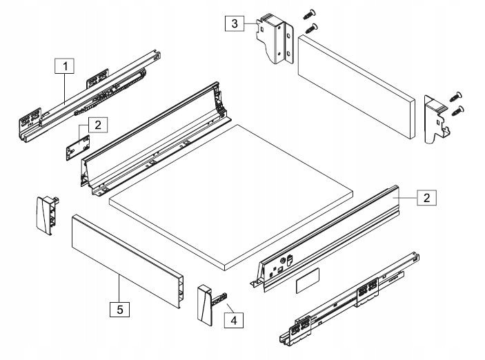 SZUFLADA SYSTEMBOX 550 AMIX WEWNĘTRZNA NISKA Szerokość mebla 1 cm