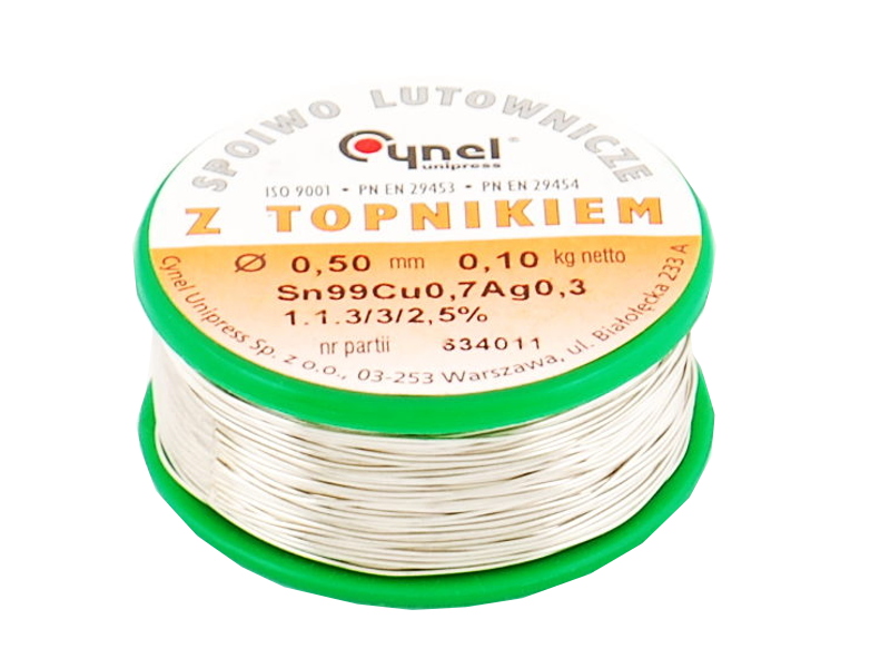 

Cyna z topnikiem 1,00mm 500g 0,5kg Pb Free