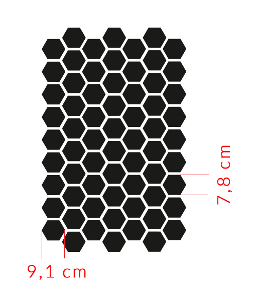 Honeycomb szablon plaster miodu, heksagony Uszkodzony Nie