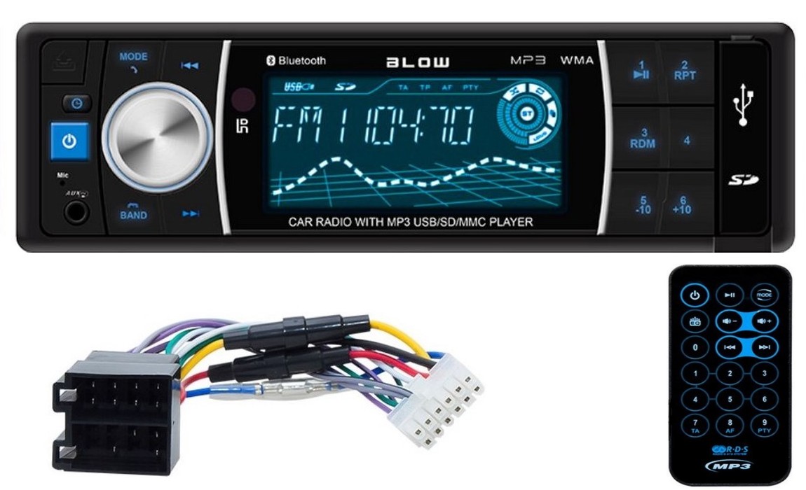 Automobilové Rádio Blow MP3 Usb Sd Bluetooth 4x 60W