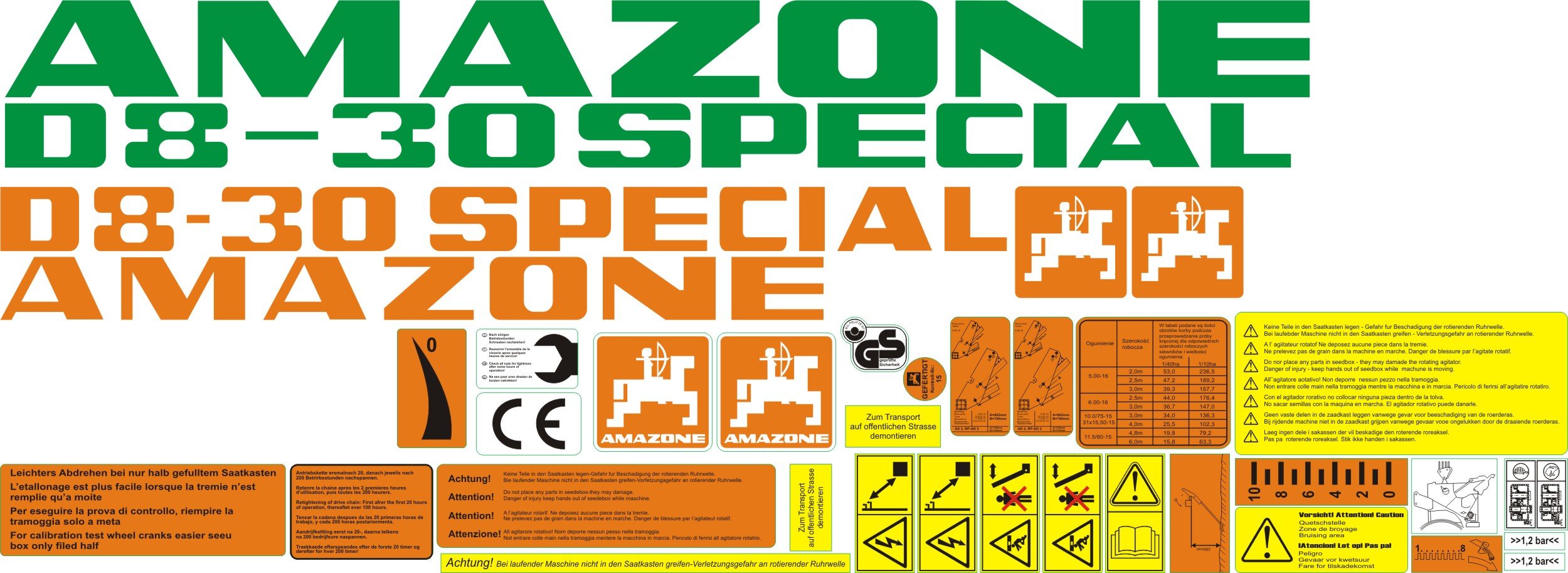 NAKLEJKI Amazone D8-30 super special Marka maszyny Inna