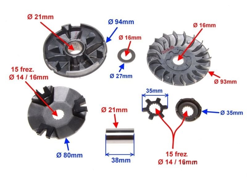 wariator 2T. 50cm3. kplt. Keeway Hurricane Producent inny