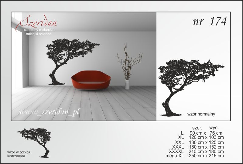 NAKLEJKI NA ŚCIANĘ DRZEWA DRZEWO 250cm Mega XL Długość 250 cm