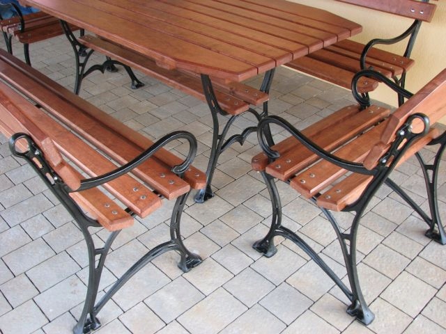 MEBLE OGRODOWE DREWNIANE STÓŁ + 4 ŁAWKI 180CM Z32 Materiał dominujący drewno