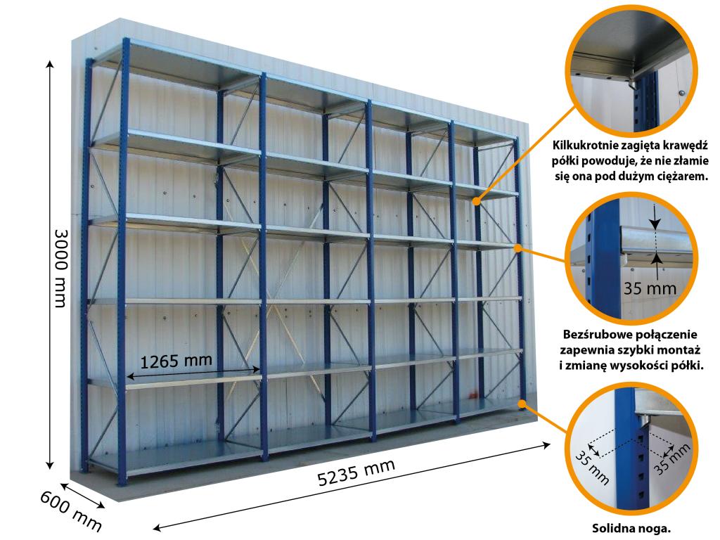 Regal polkowy NOWY M15 Regaly polkowe 24 polek Producent code Regal polkowy m15