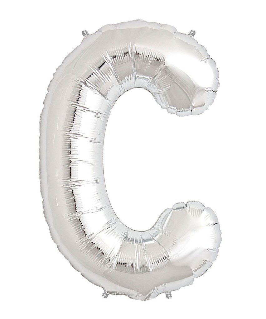 

Srebrny Balon Kształt Litery 40CM Srebrna Litera C