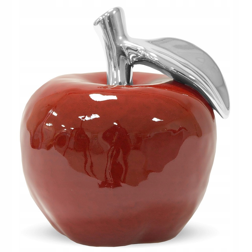 

Figurka Jabłko Czerwone Srebrne 16cm Z Liściem 15