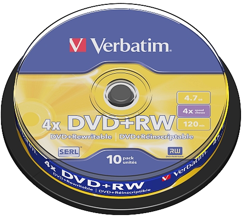 

Płyty Dvd+rw Verbatim 4.7GB Wielokrotny Zapis 10sz