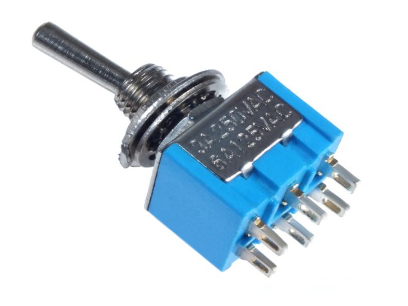 

Przełącznik dzwigniowy 6-pin 2-poz On-on 3A 250VAC