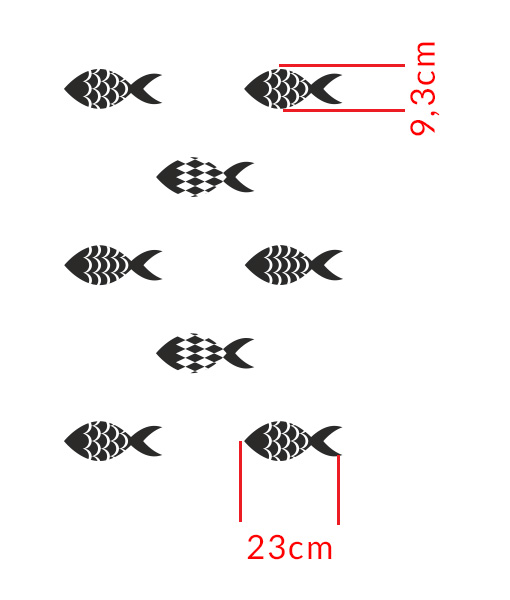 Fish - szablon malarski rybki, ryby we wzorki Rodzaj szablon