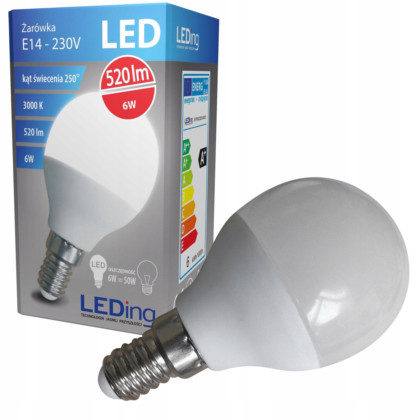 

Żarówka Led 6W 520lm E14 3000K ciepła Smd 2835