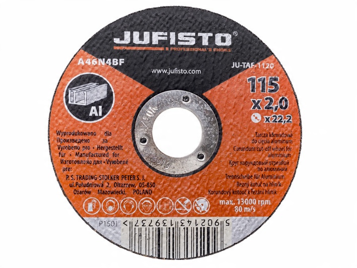 

Tarcza do cięcia aluminium 125x2,0x22,2mm Jufisto