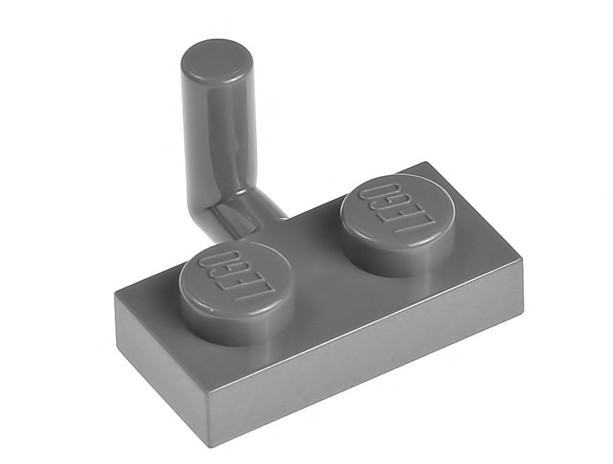 

Lego Płytka z hakiem 1x2 88072 szara ciemna 2 szt
