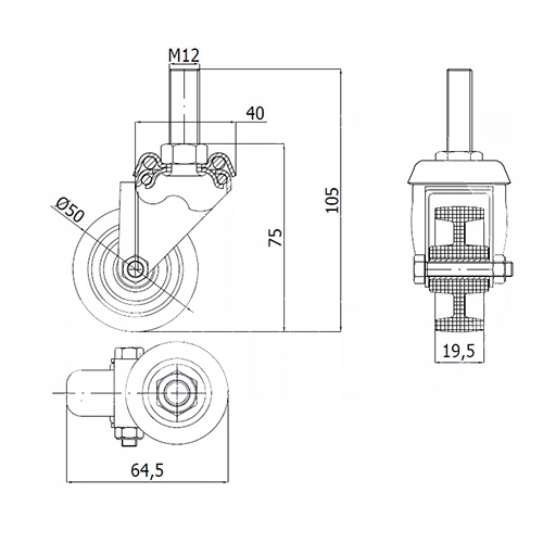 Koła do leżanki warsztatowej, do wózka pod auto Marka inna