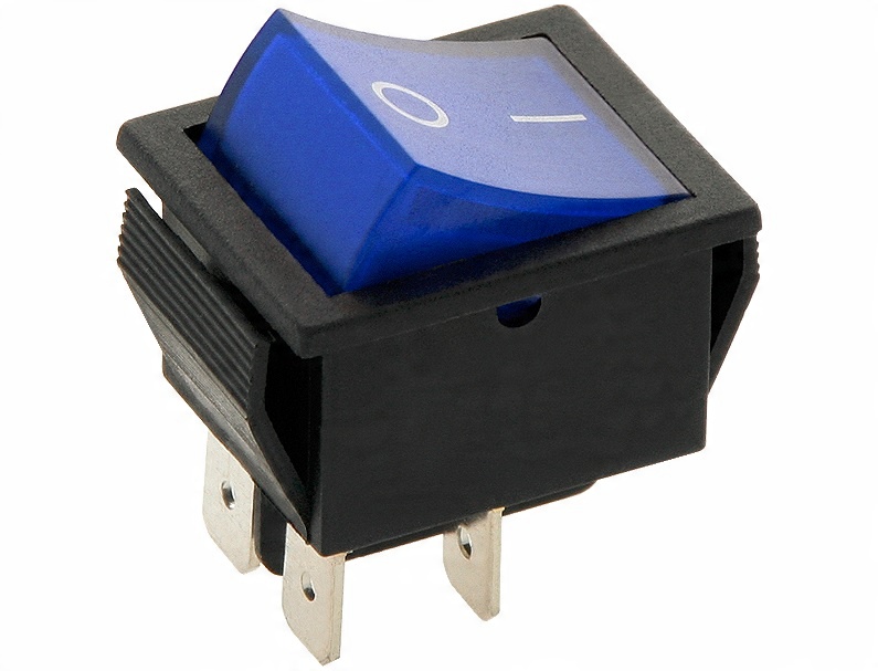 БОЛЬШОЙ ПЕРЕКЛЮЧАТЕЛЬ 12V 20A С ПОДСВЕТКОЙ СИНИЙ
