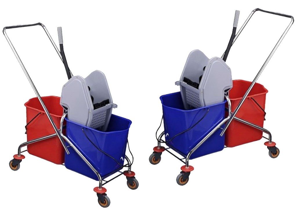 

Wózek sprzątający 2x20L chromowany