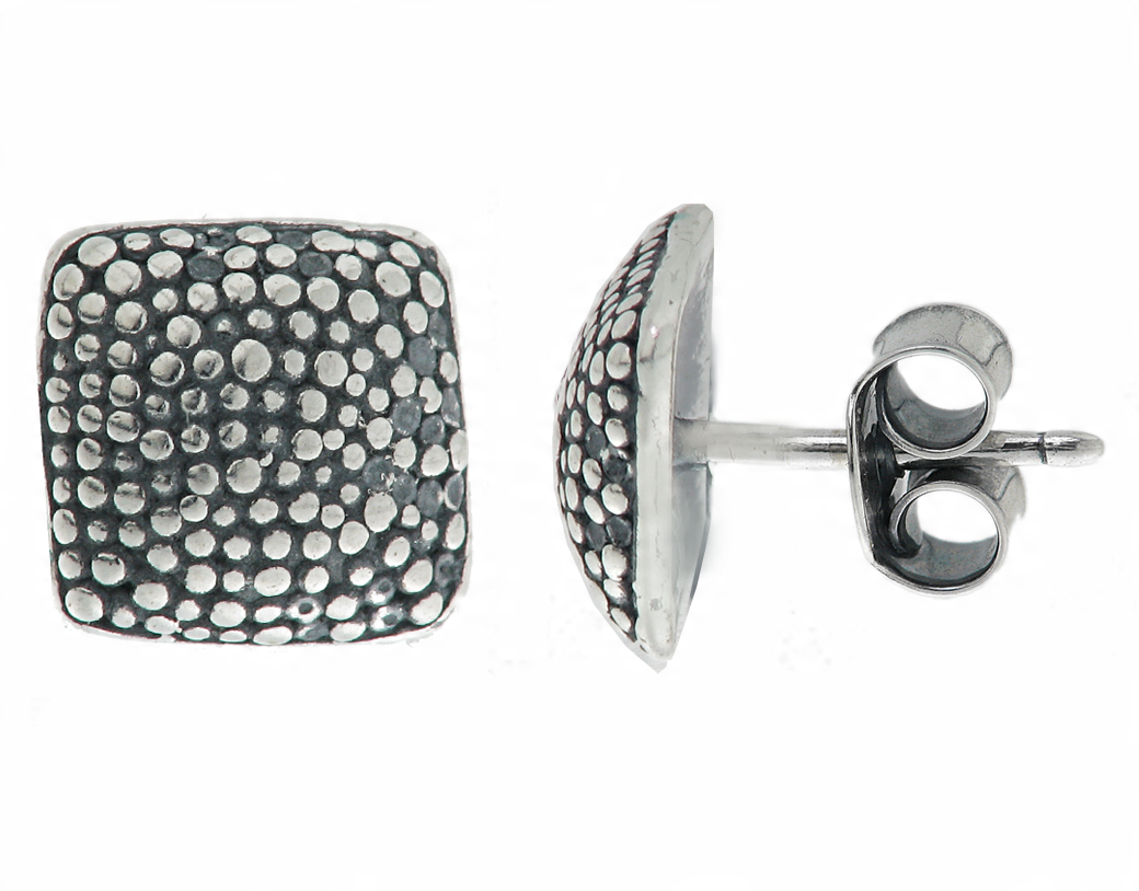 

Srebrne Kolczyki Kwadratowe Kropki 8mm Srebro 925