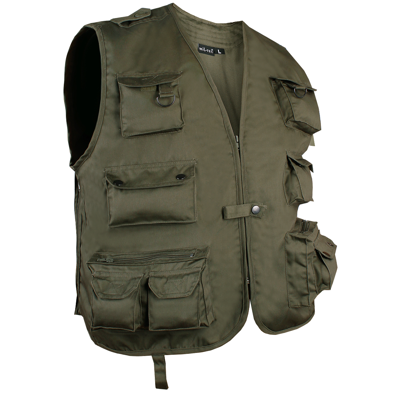 KAMIZELKA WĘDKARSKA MYŚLIWSKA BEZRĘKAWNIK OLIV M Model Bezrękawnik