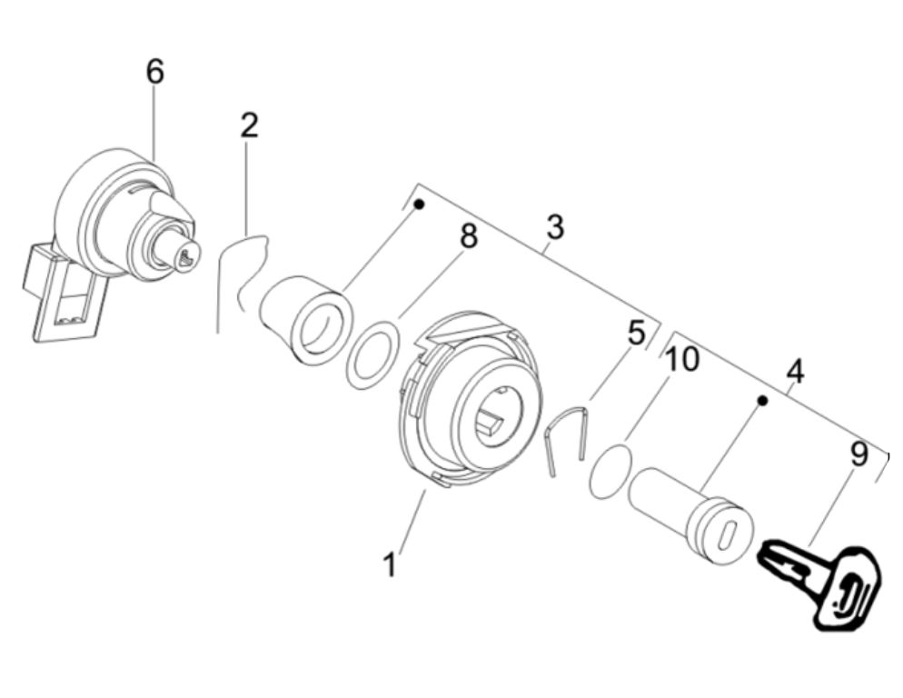 ZAPINKA ZABEZPIECZENIE KOSTKI STACYJKI PIAGGIO X9 Producent Piaggio OE