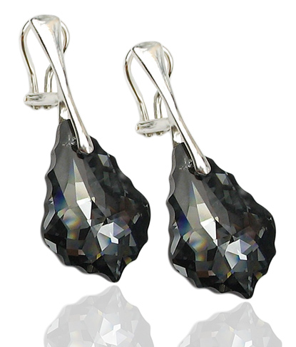 

Swarovski Klipsy Srebrne - Kryształy Silver Night