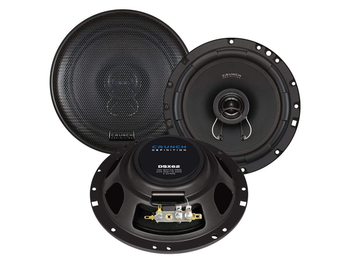 Crunch DSX62 Reproduktory do auta 165 mm 16,5 cm Plytké Slim s maskovačmi