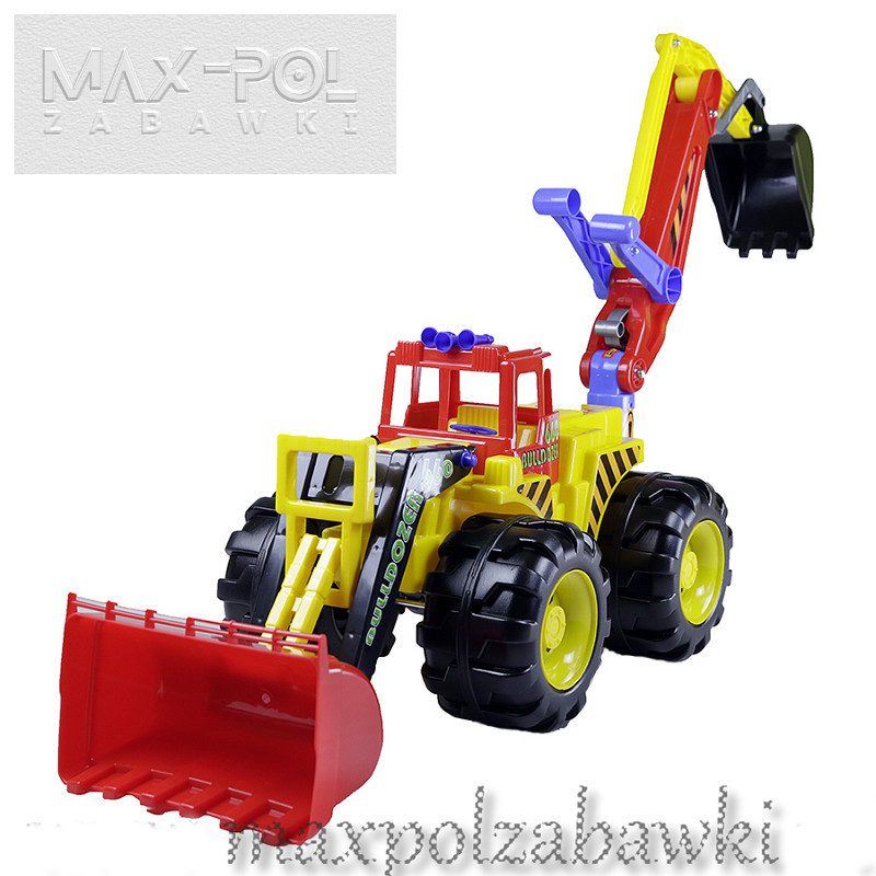 SUPER JAKOŚĆ POLSKI BULDOŻER SPYCH KOPARKA 2 ŁYŻKI Materiał Metal Plastik