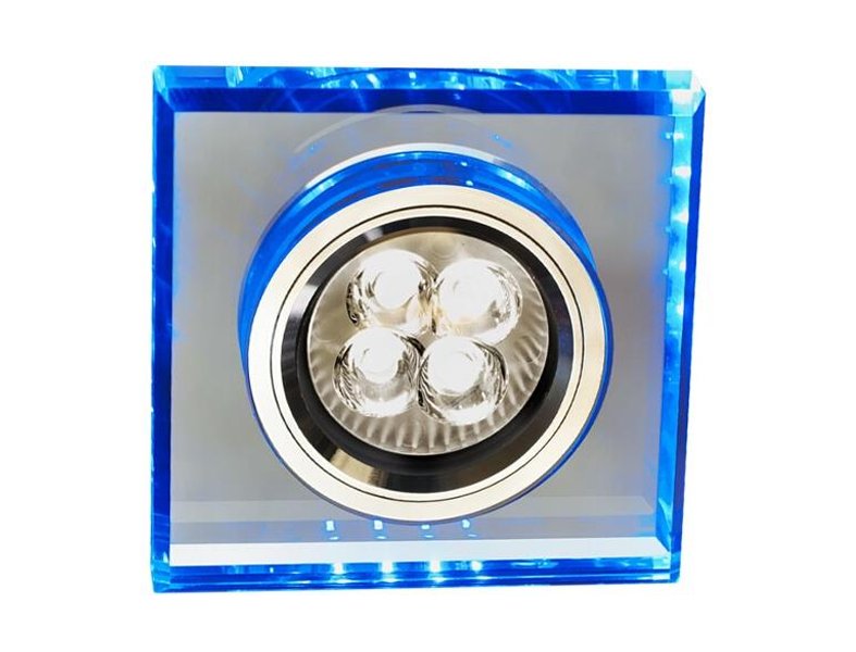 ГАЛОГЕННЫЙ ПРОЖЕКТОР С ИНДИКАТОРОМ LED КВАДРАТ СИНИЙ