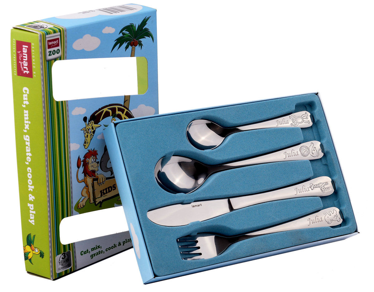 Столовые приборы детский ЗООПАРК ГРАВЕР Год, Крещение, день Рождения