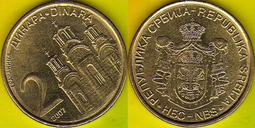 SERBIA 2 Dinara 2007 r.