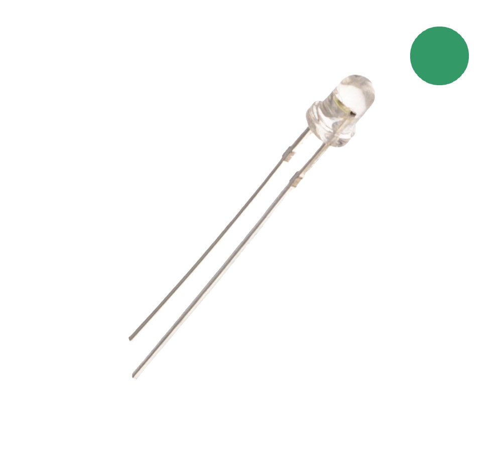 

5x Dioda Led 3mm Zielona Green 6cd Rezystory 12V S